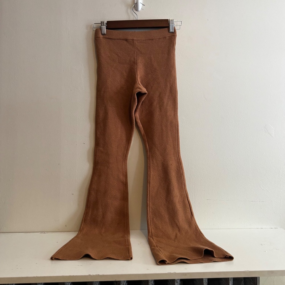Princess Polly Women's XS/S Camel Brown Knit Flare Pants Layers Fall Winter